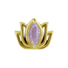 shumee Potisni pokrovček - lotosov cvet z vijoličnim opalom - CoCr NF - zlata - PI-003
