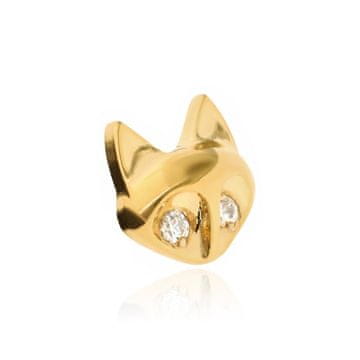 shumee Oreh lisica iz titana z belimi cirkoni - zlata - TNA-044 1,2 mm