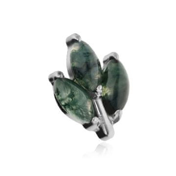 shumee Kapa iz titana z mahovitim ahatom - srebrna - TNA-101 1,2 mm