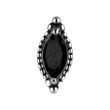 shumee Vtisna matica - s črnim cirkonom - CoCr NF - srebrna - PI-006 8 mm