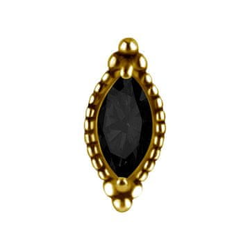 shumee Vtisna matica - s črnim cirkonom - CoCr NF - zlata - PI-006 6 mm