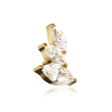 shumee Kapa iz titana z belimi cirkoni desno - zlata - TNA-134 1,2 mm