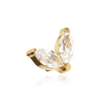 shumee Kapa iz titana z belimi cirkoni - zlata - TNA-104 1,2 mm