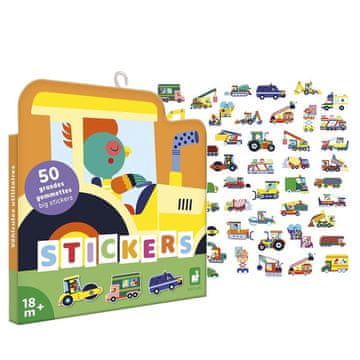 shumee Suuret uudelleenkäytettävät tarrat 50 kpl AJONEUVOT 18m+, Janod