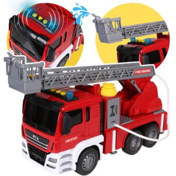 Mega Creative Gasilsko vozilo s svetlobo, zvokom in vodo, Gasilski avtomobil za otroke 3+