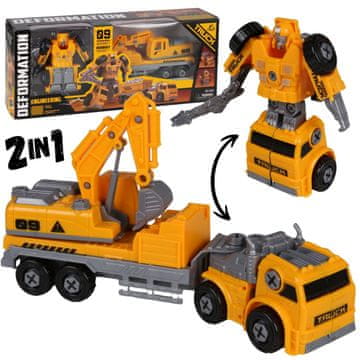 Mega Creative 2v1 Robot, ki se spremeni v avto + kolesni bagr, igrača za otroke, starejše 3+ MEGA CREATIVE