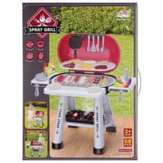 Mega Creative GRILL z pokrovom za žar za otroke + 68 dodatkov, funkcija razprševanja, XL vrtna igrača