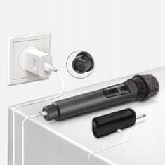 Dexxer Brezžični aku. karaoke set 2x mikrofon LCD in sprejemnik do 50m 2,4 GHz