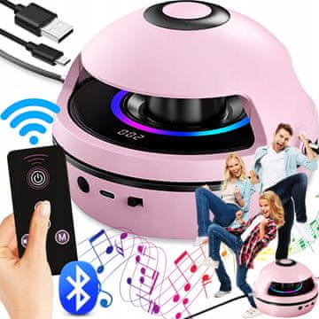 Dexxer Elektronska aku. fitnes kolebnica BT zvočnik pametna LED skakalna vrv roza