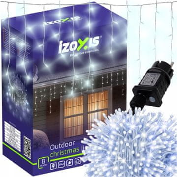 Izoksis Zunanje novoletne lučke zavesa 500 LED hladno bela 8 funkcij 22,5m