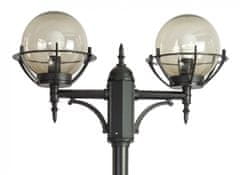 shumee Vrtna svetilka 280 cm 2x bele ali dimljene krogle 20 cm 2xE27 črne IP43 SU-MA OGMWN 2 KPO krogli