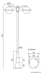 shumee Ulična/parkirna svetilka 310 cm 2xE27 črna IP43 SU-MA Prince OGMW 2 O-BD