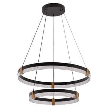 shumee Moderna črna viseča svetilka z dvema okrasnima obročema Ø60cm / Ø40cm, spremenljiva barva LED 24W / 32W PLUM Light Prestige
