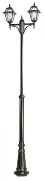 shumee Retro vrtna svetilka za park 285 cm 2xE27 črna IP43 SU-MA Vitraž OGMWN 2 N