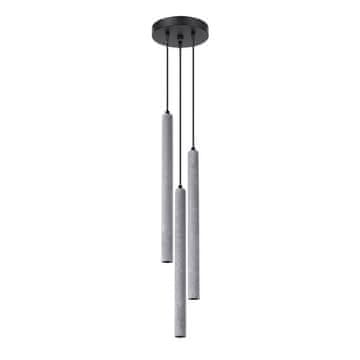 SOLLUX lighting Siva okrogla betonska cevasta viseča svetilka, trojna PASTELO 3xG9 8W SL.1273 Sollux Lighting
