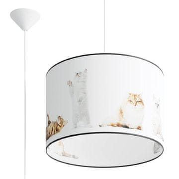 SOLLUX lighting Okrogla otroška viseča svetilka mačke Ø40 cm KITTY 1xE27 15W SL.1421 Sollux Lighting
