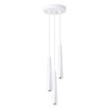 SOLLUX lighting Viseča svetilka, reflektor, geometrijska cev, bela, trojna, okrogla, PRYSM 3xG9 8W SL.1398 Sollux Lighting