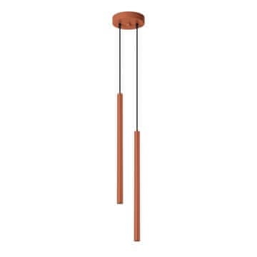 SOLLUX lighting Moderna okrasto rdeča okrogla viseča svetilka Ø15cm z dvema 50cm cevema za kuhinjo in jedilnico nad otokom 2xG9 8W PASTELO Sollux Lighting