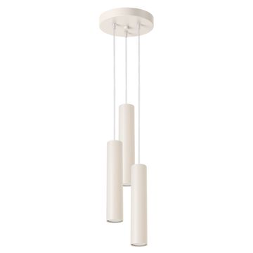SOLLUX lighting Moderna bež okrogla viseča svetilka Ø20cm s tremi 30cm cevmi za kuhinjo in jedilnico nad otokom 3xGU10 10W LAGOS Sollux Lighting