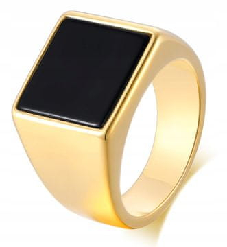 shumee UNISEX ZLATI PEČATNI PRSTAN IZ POZLAČENEGA JEKLA 316L EU25 US11