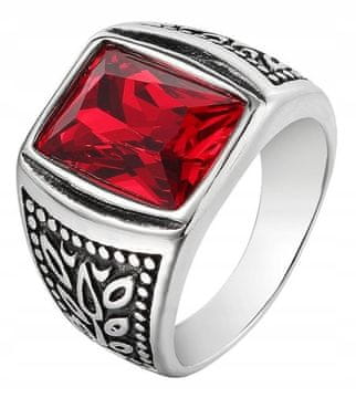 shumee UNISEX Pečatni prstan Rdeč JEKLO 316L EU22 US10