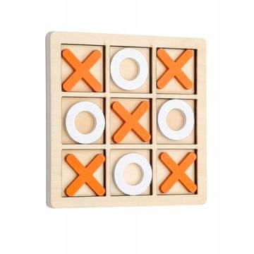 shumee IGRA TIC-TACTICS za otroke lesena PISARNA 14x14 cm oranžna