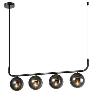 shumee Grafitna namizna svetilka z dimljenimi steklenimi kroglicami 4xE14 10W ALISA Light Prestige