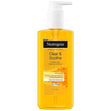 shumee Neutrogena Clear & Soothe micelarni gel za odstranjevanje ličil s kurkumo 200 ml