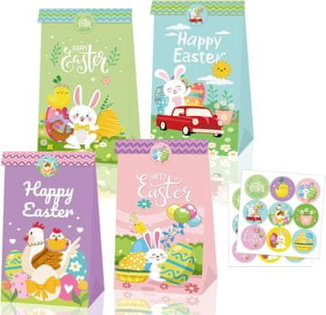 shumee Velikonočne papirnate darilne vrečke, okrasne, 22x12cm, 12 kosov.