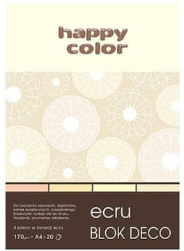 shumee A4 Deco Ecru blok 20 listov 4 barve Happy Color 170g/m2