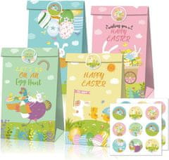 shumee Velikonočne papirnate darilne vrečke, okrasne, 22x12cm, 12 kosov.