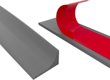 shumee Samolepilno tesnilo za tuš 20x12mm 1,8m sivo