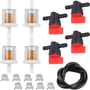 shumee Zaporni ventil za gorivo s cevjo 30 cm Objemke filtra za Briggs & Stratton 4 kosi