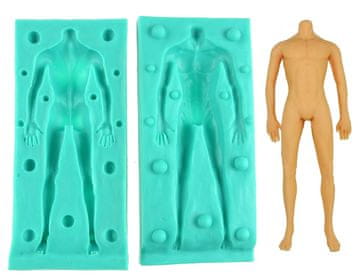 Silikonski kalup za sladkorno pasto 3D ČLOVEK Trup + Noge + Roke