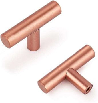 shumee Ročaji za pohištvo, letve za omare in predale, barva rožnatega zlata, 50 mm, 6 kosov