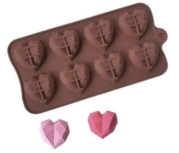 Silikonski model za čokolado DIAMOND HEART 8GN