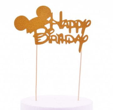 shumee Vrh za rojstni dan z miško, zlati bleščice