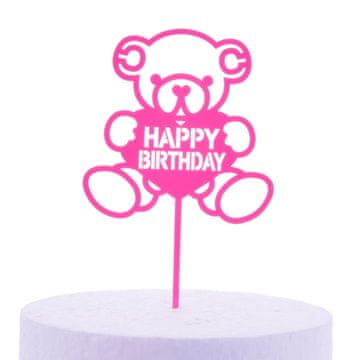 shumee Roza okrasek za rojstni dan z medvedkom