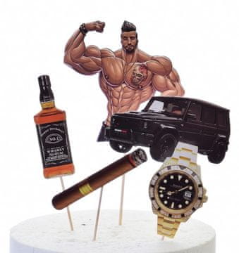 Okraski za torto za okrasitev WHISKEY GUY-a, komplet 5 kosov