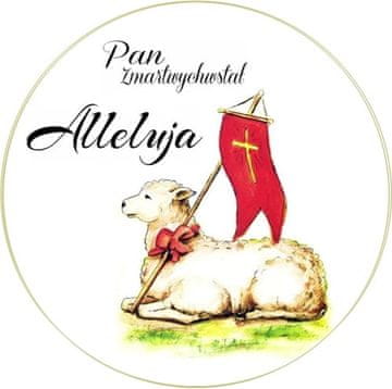 Oblatek za torto VELIKONOČNO JAGNJE ALELUJA VELIKA NOČ 20 cm