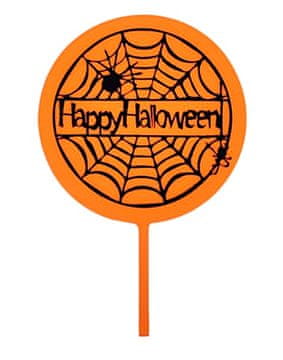 Akrilni okras za torto HAPPY HALLOWEEN wz3 pajkova mreža