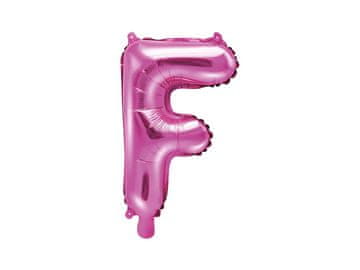 PartyDeco Folija balon črka "F" temno roza 35 cm