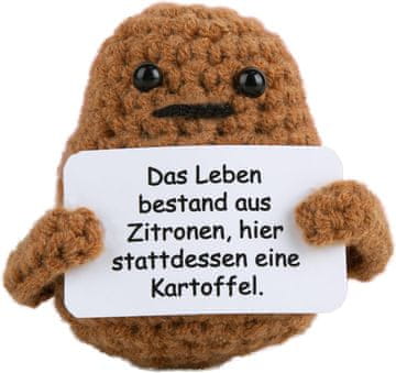 shumee Zabavna, pozitivna mini maskota krompirja s spremnim pismom v nemščini