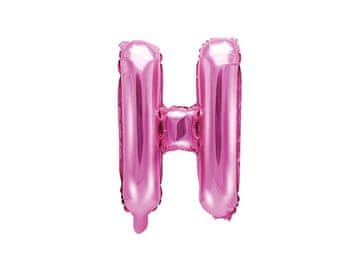 PartyDeco Folija balon črka "H" temno roza 35 cm