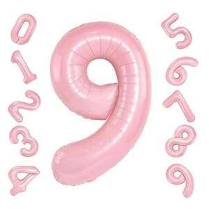 shumee Rojstnodnevni folijski balon številka 9 roza 110 cm