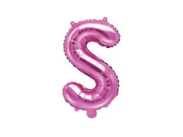 PartyDeco Folija balon črka "S" temno roza 35 cm