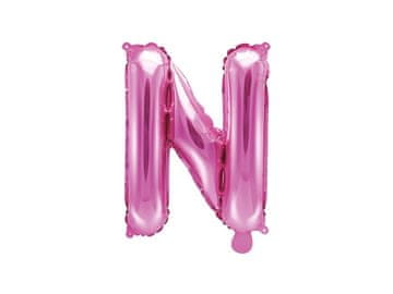 PartyDeco Folija balon črka "N" temno roza 35 cm