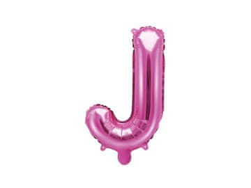 PartyDeco Folija balon črka "J" temno roza 35 cm