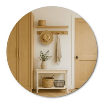 shumee 60 cm viseče okroglo ogledalo brez okvirja za dnevno sobo in kopalnico, dizajnersko in praktično