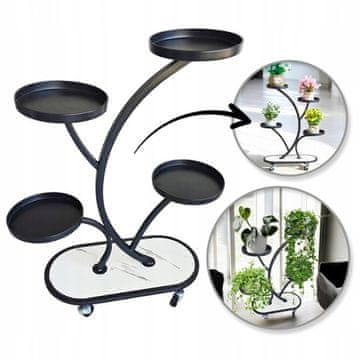 shumee Stojalo za rože ECARLA, kovinsko, na kolesih, 50x25x80 cm SZ43CZ